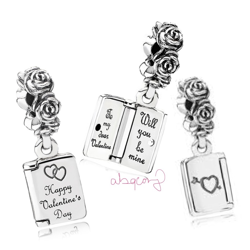 Pandora 791246 Sterling Silver Love Note Dangle Charm EUC